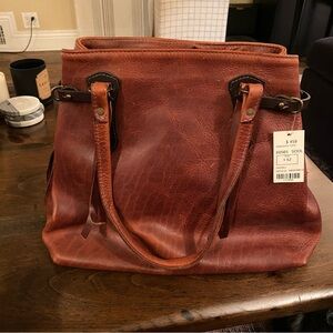 Overland Leather Tote, NWT.